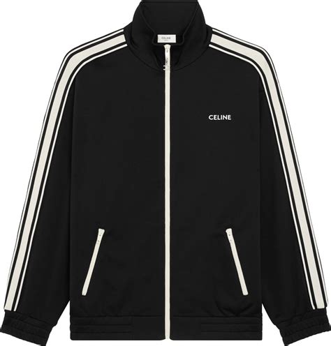 black white jeraey zip front celine|Celine.